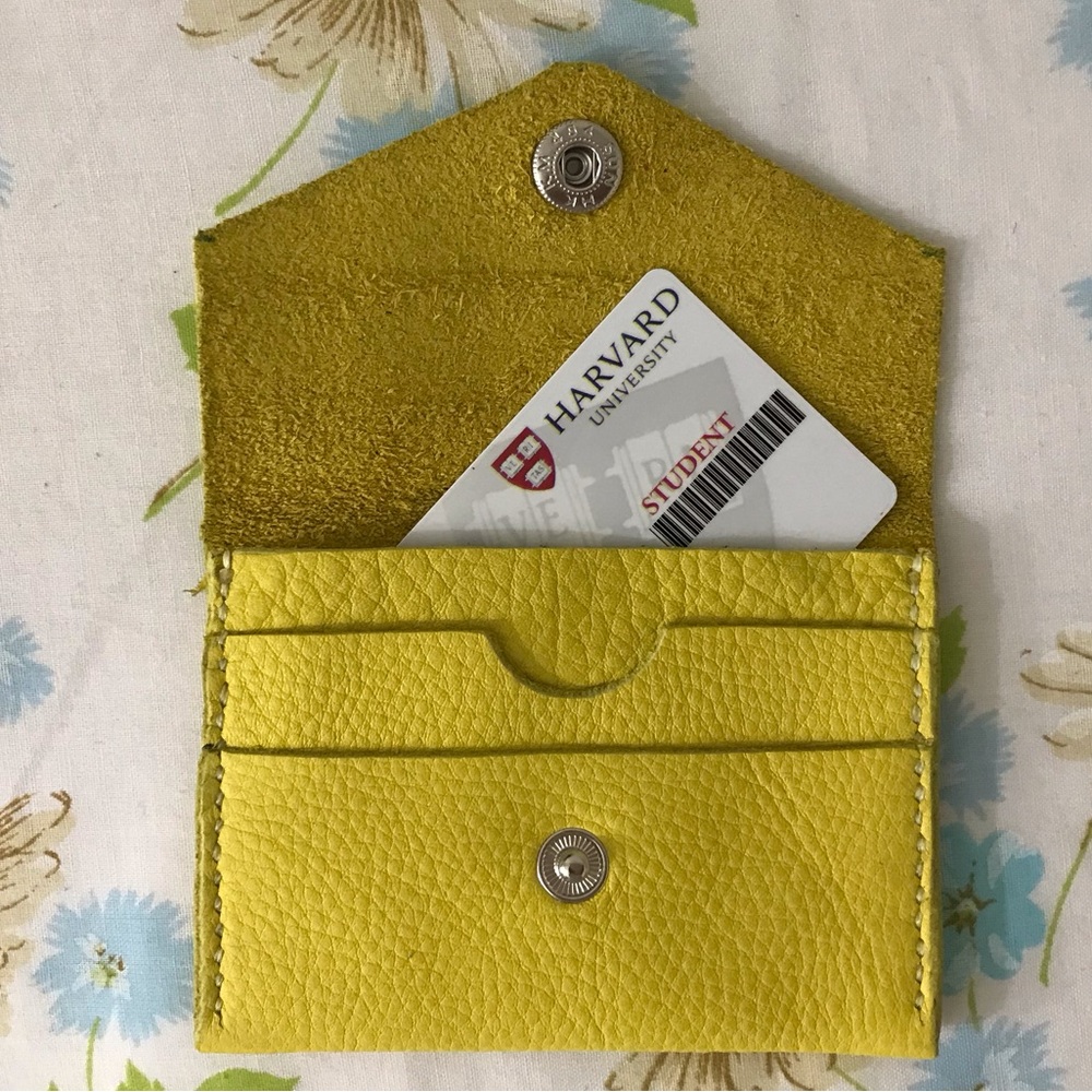 Handmade Genuine Leather Yellow Wallet